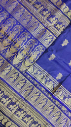 Blue Baluchari Handloom Pure Silk Saree - Luxurion World