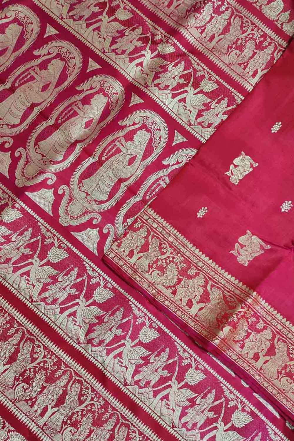 Pink Baluchari Handloom Pure Silk Saree - Luxurion World