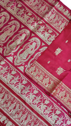 Pink Baluchari Handloom Pure Silk Saree - Luxurion World