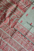 Grey Baluchari Handloom Pure Silk Saree - Luxurion World
