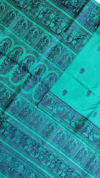 Blue Baluchari Handloom Pure Silk Saree - Luxurion World
