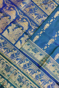Blue Baluchari Handloom Pure Silk Saree - Luxurion World