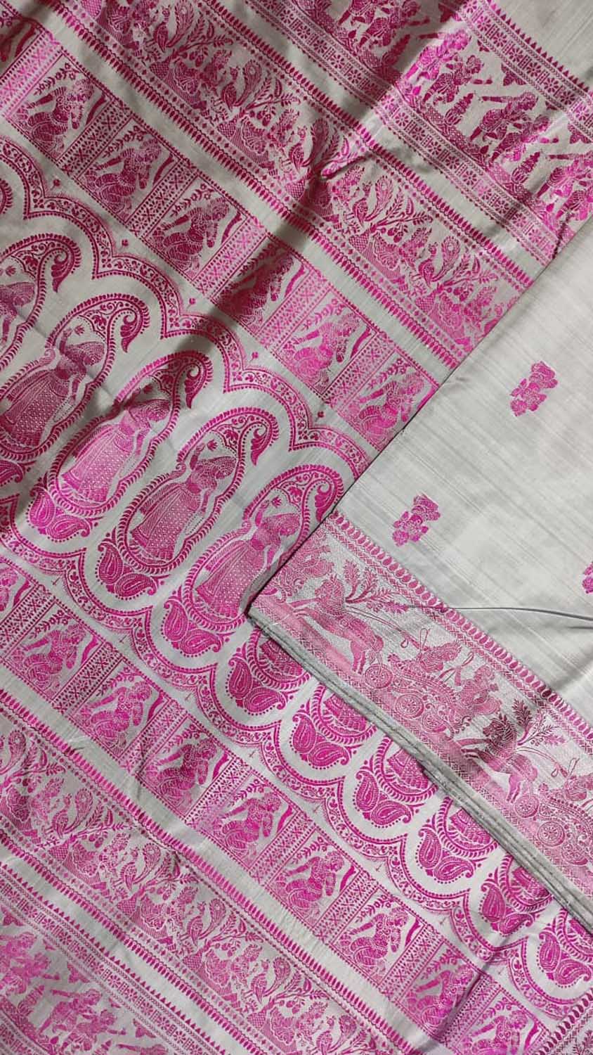 Pastel Baluchari Handloom Pure Silk Saree - Luxurion World