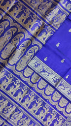 Blue Baluchari Handloom Pure Silk Saree - Luxurion World