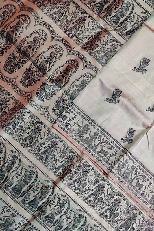 Pastel Baluchari Handloom Pure Silk Saree - Luxurion World