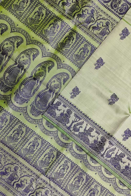 Pastel Baluchari Handloom Pure Silk Saree - Luxurion World