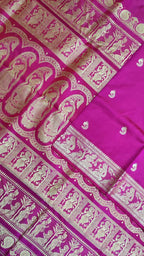 Pink Baluchari Handloom Pure Silk Saree - Luxurion World