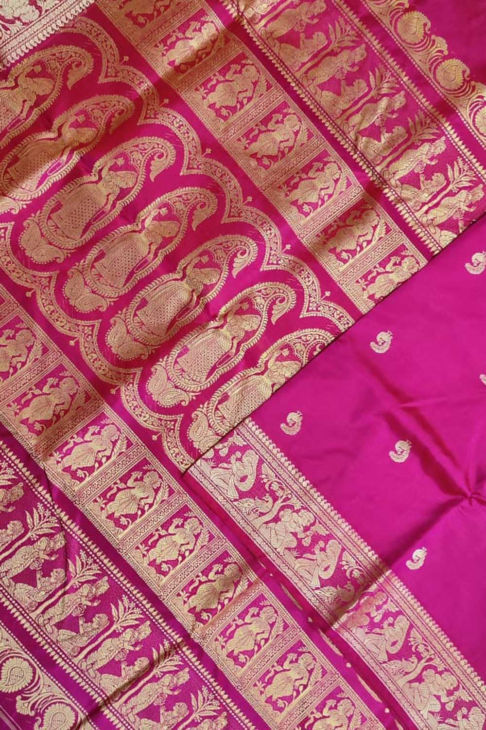 Pink Baluchari Handloom Pure Silk Saree