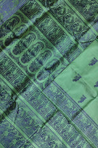 Green Baluchari Handloom Pure Silk Saree - Luxurion World