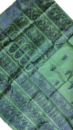 Green Baluchari Handloom Pure Silk Saree - Luxurion World