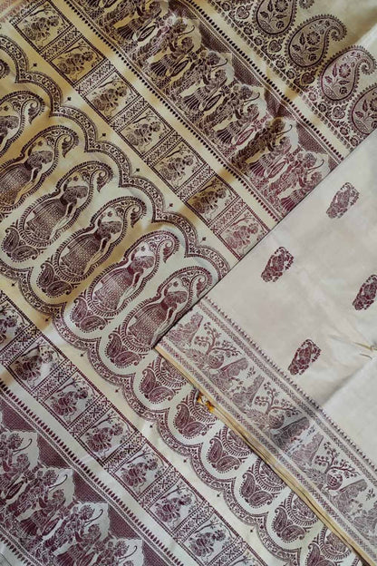 Pastel Baluchari Handloom Pure Silk Saree