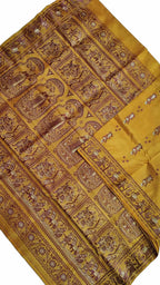 Yellow Baluchari Handloom Pure Silk Saree - Luxurion World