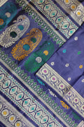 Elegant Purple Baluchari Silk Meenakari Saree: Handloom Beauty - Luxurion World