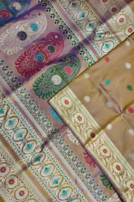 Exquisite Yellow Baluchari Handloom Silk Saree with Meenakari Detailing - Luxurion World