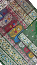 Exquisite Green Baluchari Handloom Silk Saree with Meenakari Work - Luxurion World