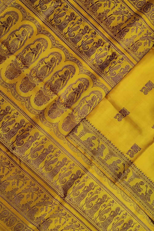 Exquisite Yellow Baluchari Handloom Silk Saree: A Timeless Elegance - Luxurion World