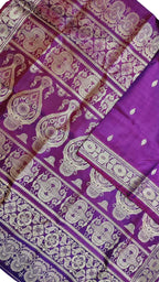 Elegant Purple Baluchari Handloom Pure Silk Saree - Luxurion World