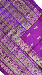 Elegant Purple Baluchari Handloom Pure Silk Saree - Luxurion World
