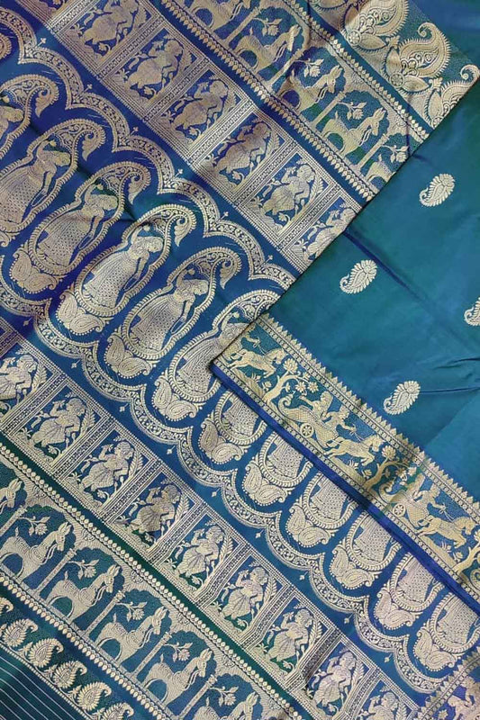 Exquisite Blue Baluchari Handloom Pure Silk Saree: A Timeless Elegance - Luxurion World
