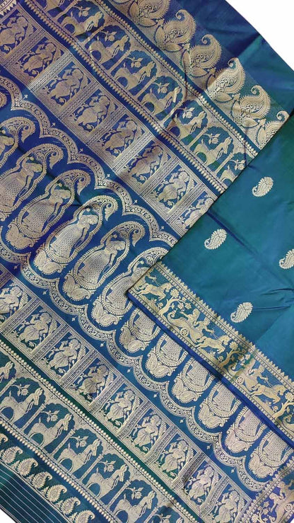 Exquisite Blue Baluchari Handloom Pure Silk Saree: A Timeless Elegance - Luxurion World
