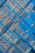 Elegant Blue Handloom Swarnachari Pure Silk Saree - Luxurion World