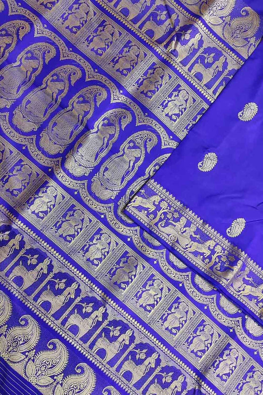 Elegant Purple Handloom Swarnachari Silk Saree: A Timeless Classic - Luxurion World
