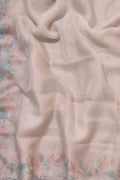 Pastel Embroidered Pure Organza Silk Scallop Border Saree - Luxurion World