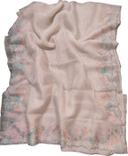 Pastel Embroidered Pure Organza Silk Scallop Border Saree - Luxurion World