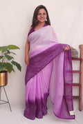 Purple Trendy Georgette Sequins Work Saree - Luxurion World
