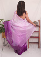 Purple Trendy Georgette Sequins Work Saree - Luxurion World