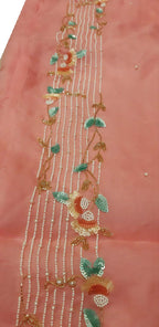 Pink Trendy Organza Sequins And Beads Work Saree - Luxurion World