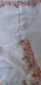 Blue Embroidered Trendy Organza Beads Work Saree - Luxurion World