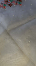 Blue Embroidered Trendy Organza Beads Work Saree - Luxurion World