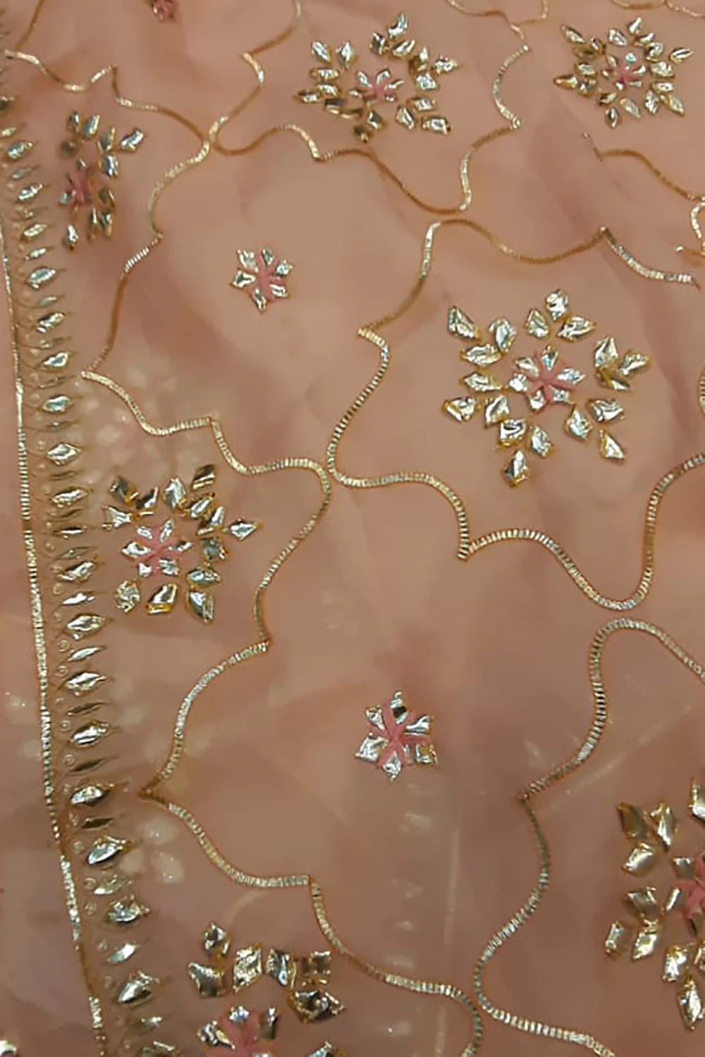 Orange Embroidered Trendy Organza Gota Work Saree - Luxurion World