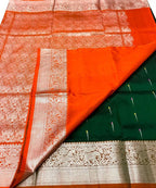Green Handloom Venkatgiri Pure Silk Saree - Luxurion World