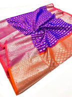 Purple Handloom Venkatgiri Pure Silk Saree - Luxurion World