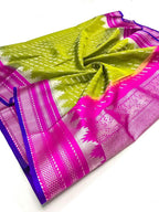 Green Handloom Venkatgiri Pure Silk Saree - Luxurion World