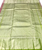 Red Handloom Venkatgiri Tissue Silk Saree - Luxurion World