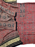 Red Ajarakh Hand Block Print Gajji Silk Suit Set - Ethnic Elegance at Its Best - Luxurion World