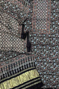 Stunning Black Ajarakh Hand Block Print Gajji Silk Suit Set - Perfect for Any Occasion! - Luxurion World