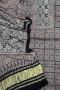 Stylish Black Ajarakh Hand Block Print Gajji Silk Suit Set for Women - Luxurion World