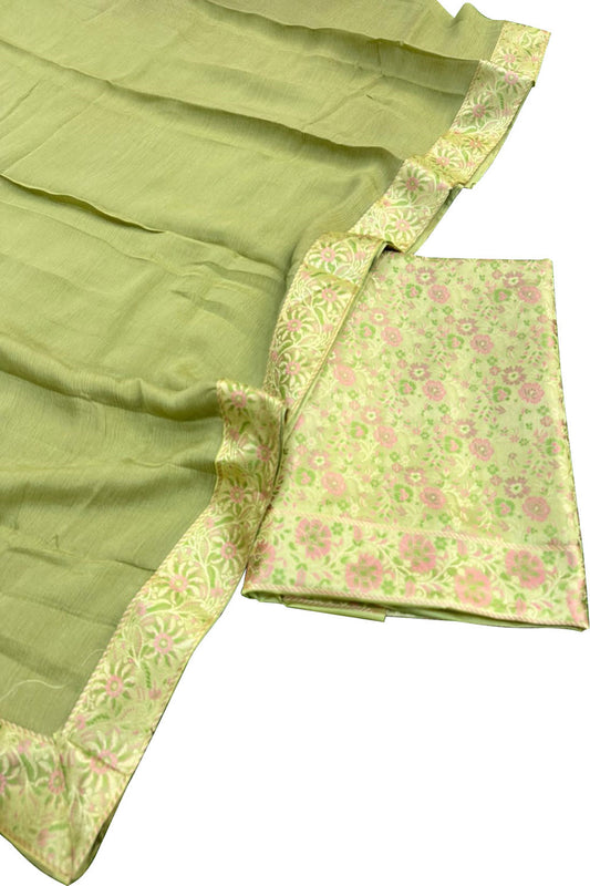 Exquisite Green Banarasi Silk Meenakari 3-Piece Suit: Timeless Elegance - Luxurion World