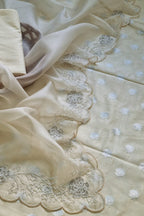 Stunning Pastel Banarasi Chanderi Suit Set with Cutdana Work & Organza Dupatta - Luxurion World
