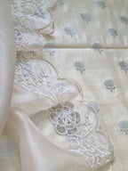 Stunning Pastel Banarasi Chanderi Suit Set with Cutdana Work & Organza Dupatta - Luxurion World