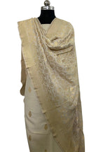 Pastel Banarasi Handloom Pure Moonga Silk Three Piece Unstitched Suit Set - Luxurion World