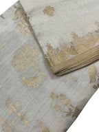 Dyeable Banarasi Handloom Pure Moonga Silk Three Piece Unstitched Suit Set - Luxurion World
