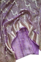 Elegant Purple Banarasi Silk Suit Set - Luxurion World