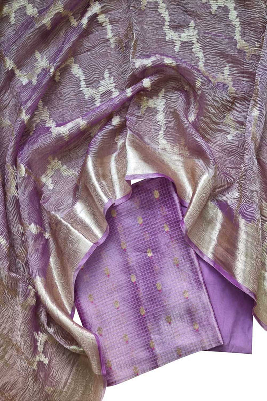 Elegant Purple Banarasi Silk Suit Set - Luxurion World