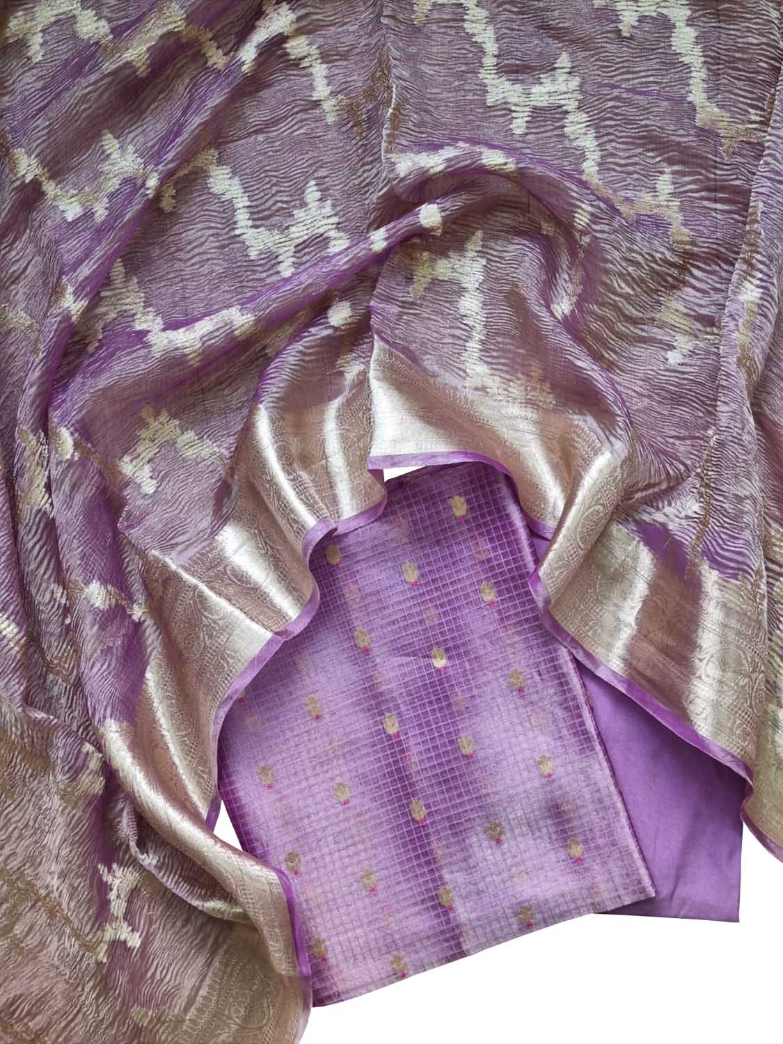 Elegant Purple Banarasi Silk Suit Set - Luxurion World