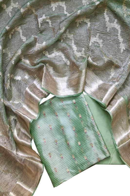 Green Banarasi Tissue Silk Suit Set